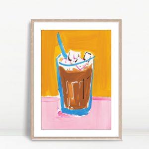 Colorful Iced Coffee Pop Art