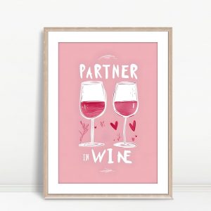 Partner In Wine Romantic Glasses Print