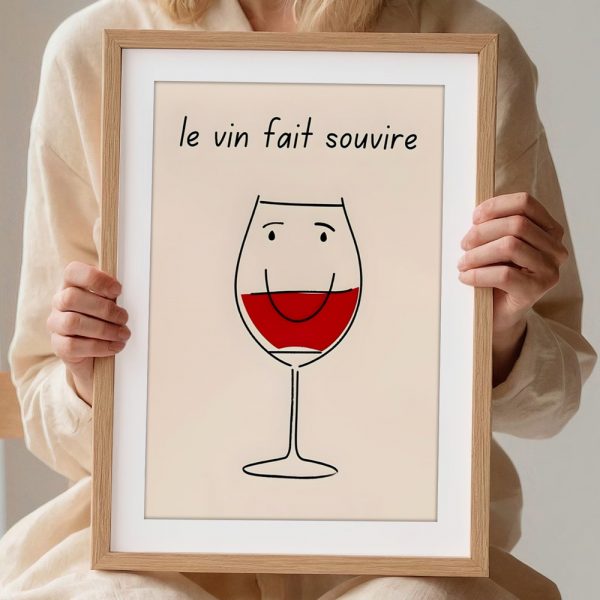 Le Vin Fait Sourire Wine Art - Image 2