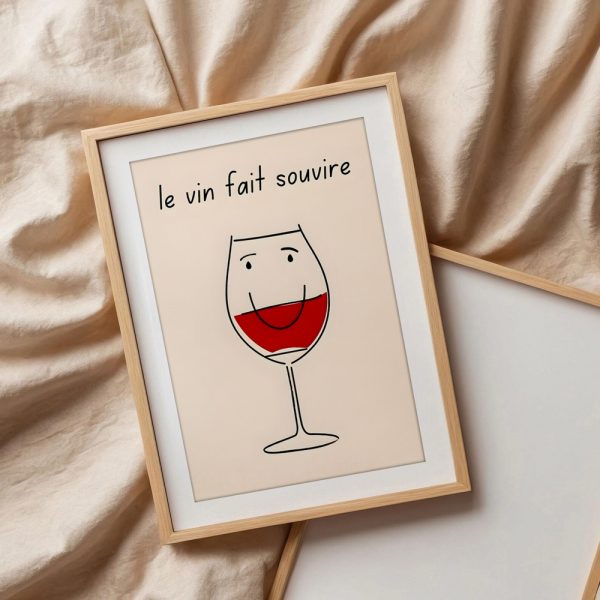 Le Vin Fait Sourire Wine Art - Image 3