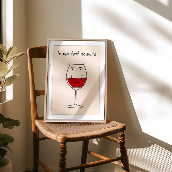 Le Vin Fait Sourire Wine Art - Image 4