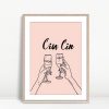 Cin Cin Minimalist Toasting Glasses Print