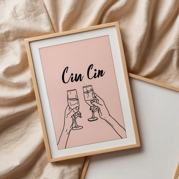Cin Cin Minimalist Toasting Glasses Print - Image 3