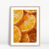 Abstract Orange Slices Impasto Art