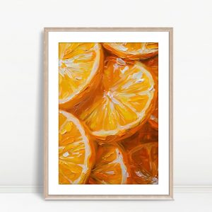 Abstract Orange Slices Impasto Art