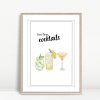 But First Cocktails Trio Watercolor Art