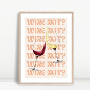 Wine Not Red And White Glasses Art