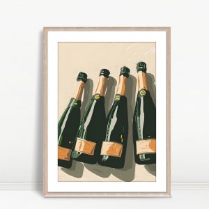 Champagne Bottles Modern Still Life Print