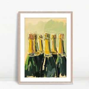 Painterly Champagne Celebration Bottle Art