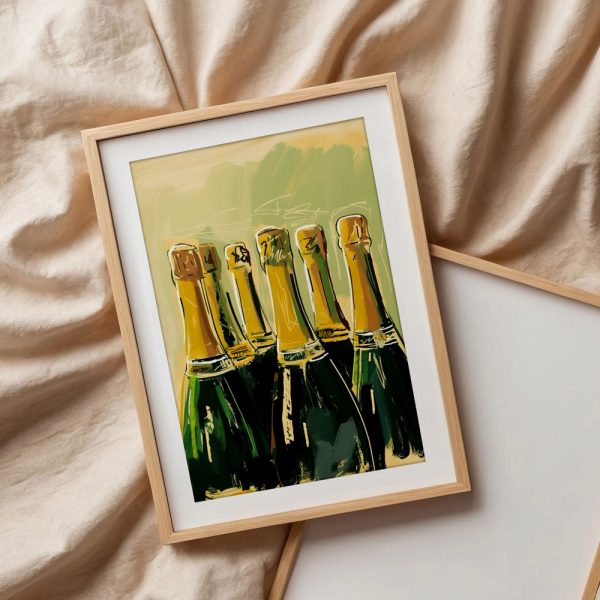 Painterly Champagne Celebration Bottle Art - Image 3
