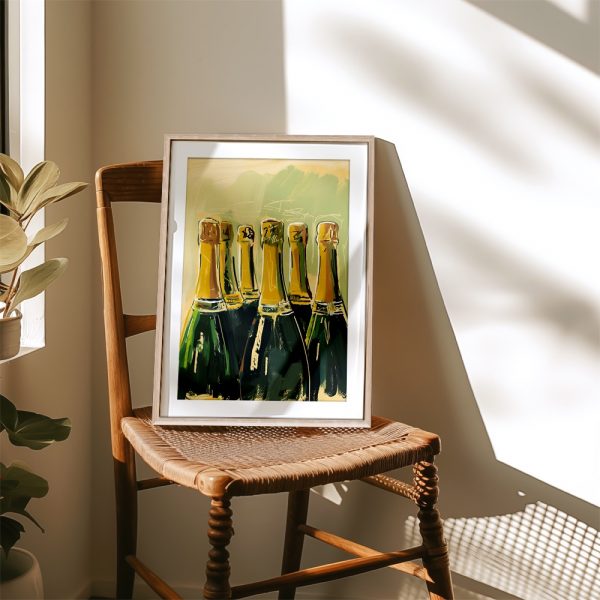Painterly Champagne Celebration Bottle Art - Image 4