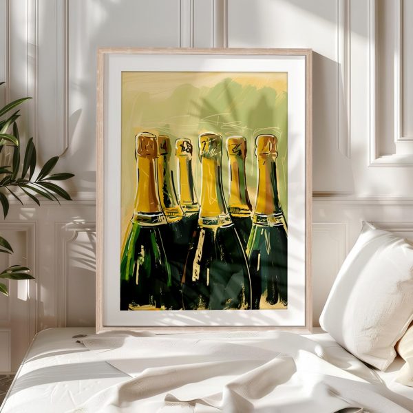 Painterly Champagne Celebration Bottle Art - Image 5