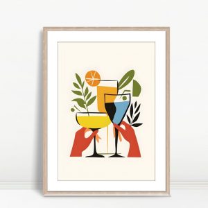 Modern Cheers Botanical Cocktail Print