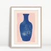 Minimalist Blue Vase On Pink
