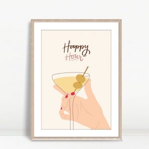Happy Hour Martini Minimalist Print