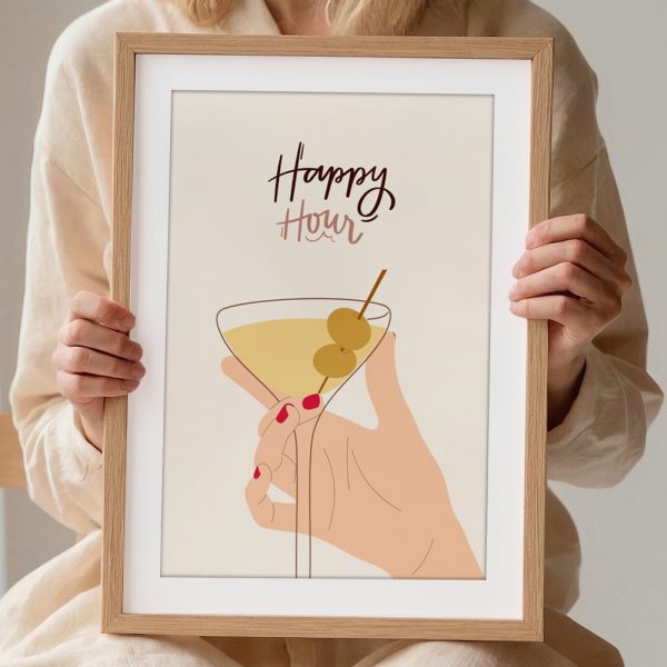 Happy Hour Martini Minimalist Print - Image 2