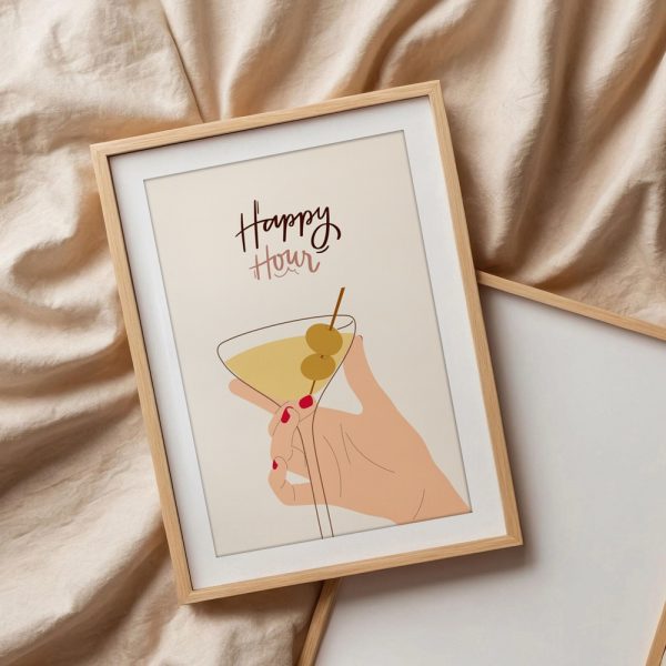 Happy Hour Martini Minimalist Print - Image 3