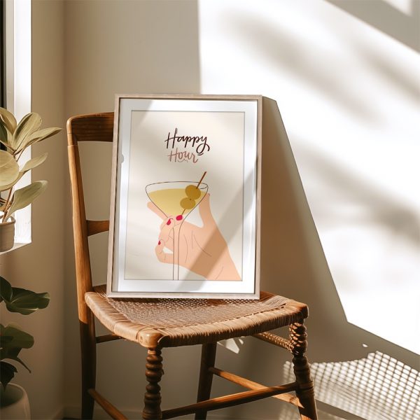 Happy Hour Martini Minimalist Print - Image 4