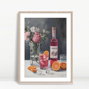 Campari Citrus Still Life Bar Art