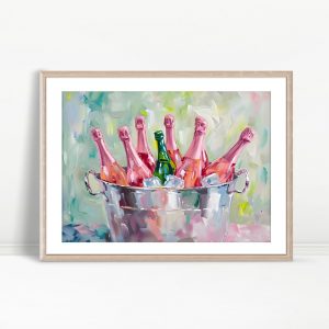 Pink Champagne Bottles In Ice