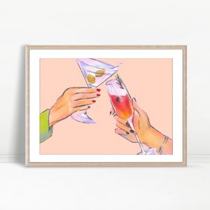 Clinking Glasses Festive Cheers Illustration