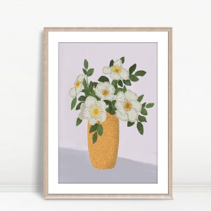 Sunset Blooms in Dotted Harmony