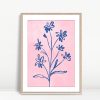 Blue Bloom Against Blush Dreams