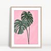 Tropical Stillness on Blush Canvas