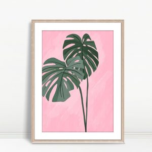 Tropical Stillness on Blush Canvas