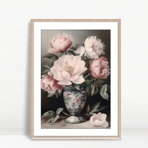 Blush Peonies In Vintage Vase
