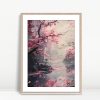 Enchanted Cherry Blossom River Landscape