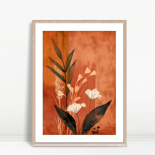 Modern Autumn Botanical Silhouette Art