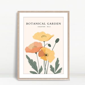 Botanical Garden Peach And Gold Poppies