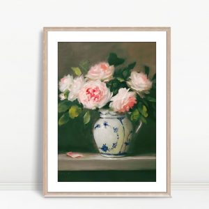 Soft Blush Roses Porcelain Still Life