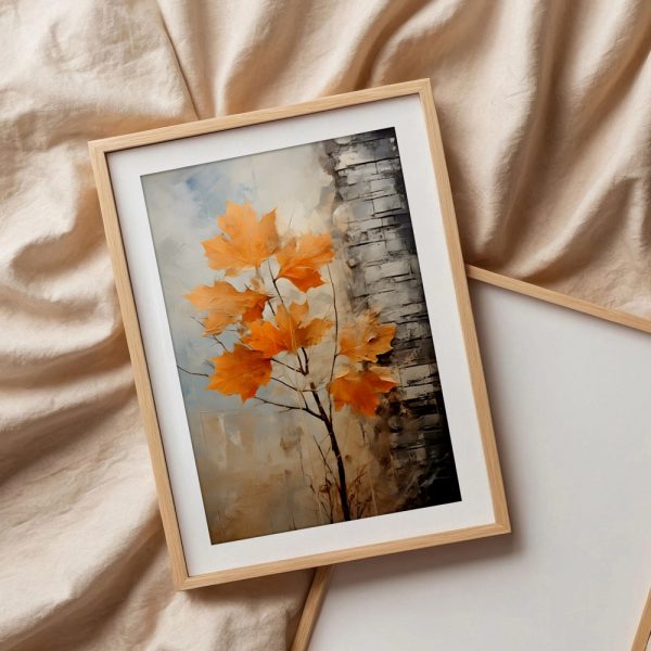 Golden Autumn Maple Beside Stone - Image 3