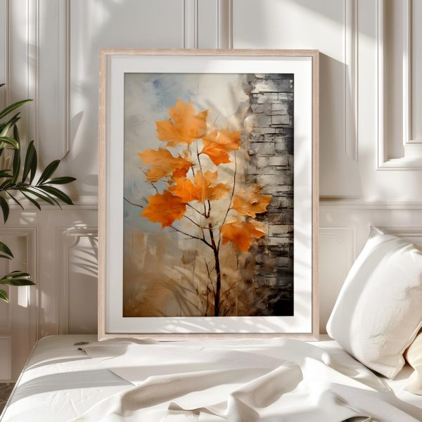 Golden Autumn Maple Beside Stone - Image 5