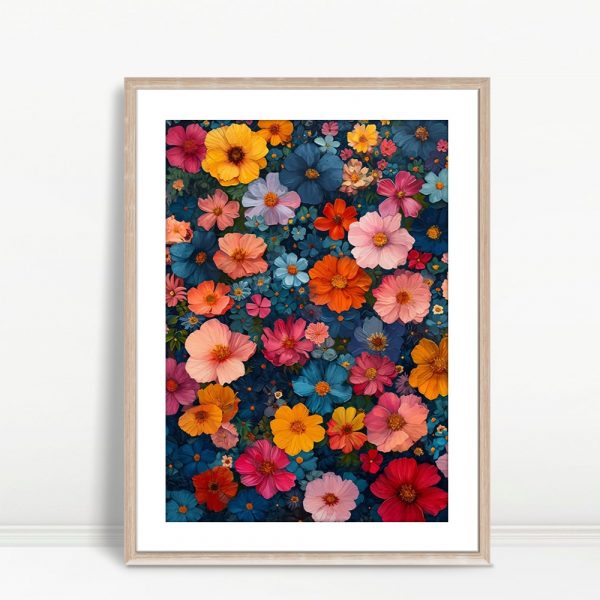 Midnight Garden Colorful Floral Pattern
