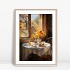 Sunlit Breakfast Table With Marigolds