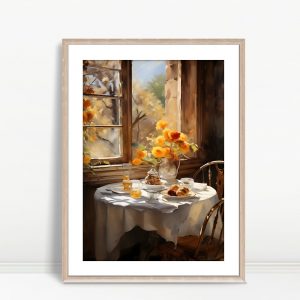 Sunlit Breakfast Table With Marigolds