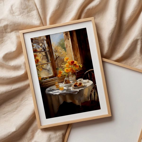 Sunlit Breakfast Table With Marigolds - Image 3