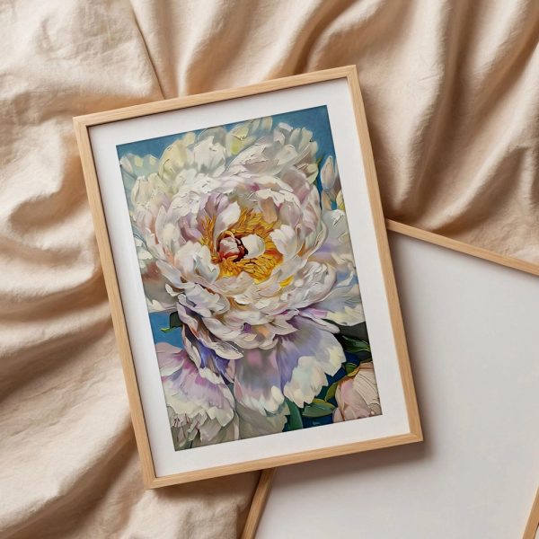 Soft White Peony In Bloom - Image 3