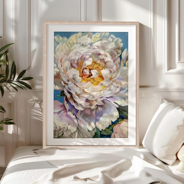 Soft White Peony In Bloom - Image 5
