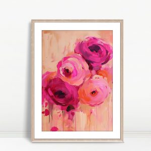 Bold Magenta Ranunculus Abstract Art