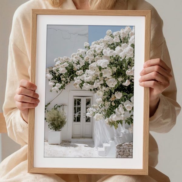 White Blossoms Over Mediterranean Doorway - Image 2