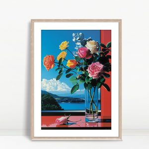 Roses In Glass Vase By Window