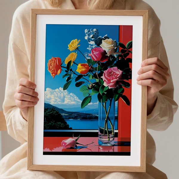 Roses In Glass Vase By Window - Image 2