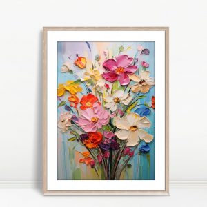 Vibrant Spring Floral Impasto Bouquet