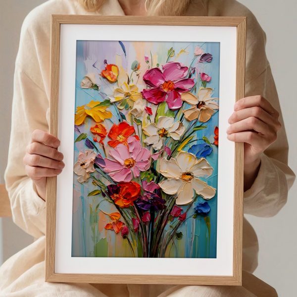 Vibrant Spring Floral Impasto Bouquet - Image 2