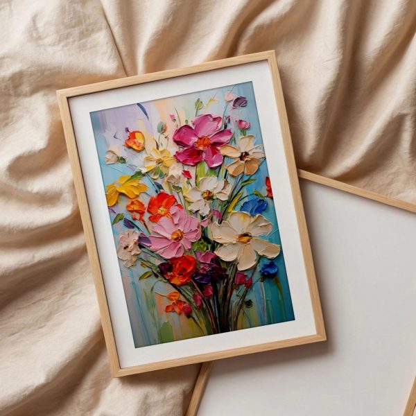 Vibrant Spring Floral Impasto Bouquet - Image 3