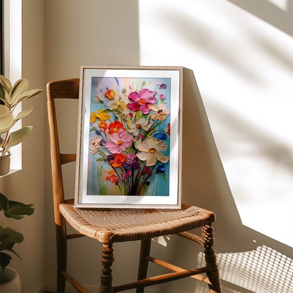 Vibrant Spring Floral Impasto Bouquet - Image 4